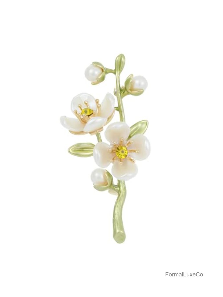 Elegant Lily Flower Brooch Pin With Rhinestones For Coats, Jackets, And Sweaters